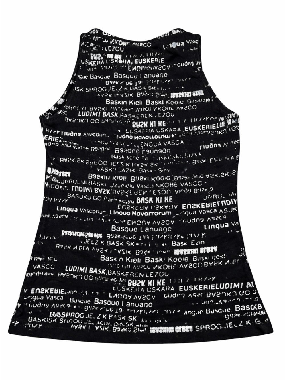 Vintage Isabel de Pedro MR CAT Tank Top Basque Text Linen Avant Art Top XS - Picture 2 of 6